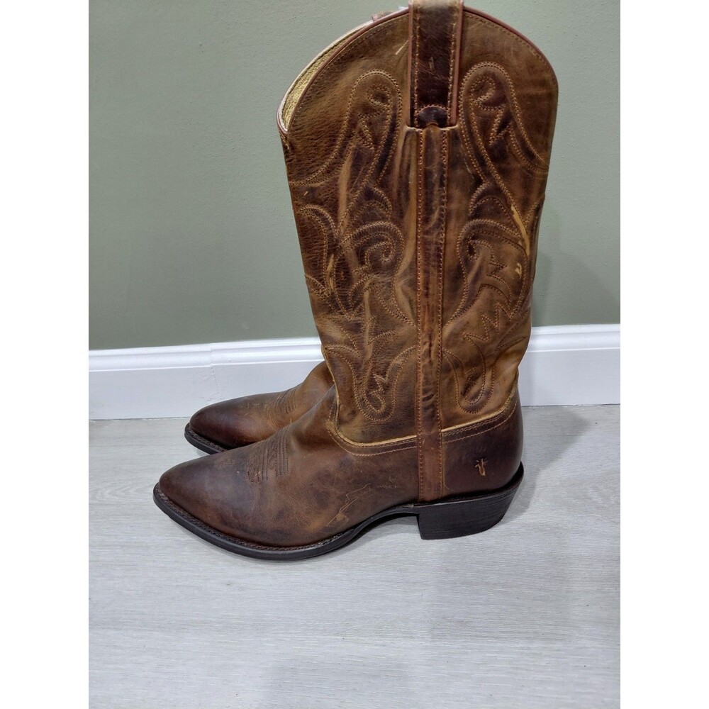 Frye 279034 Men’s Brown Leather Western Boots- sz 10.5 D